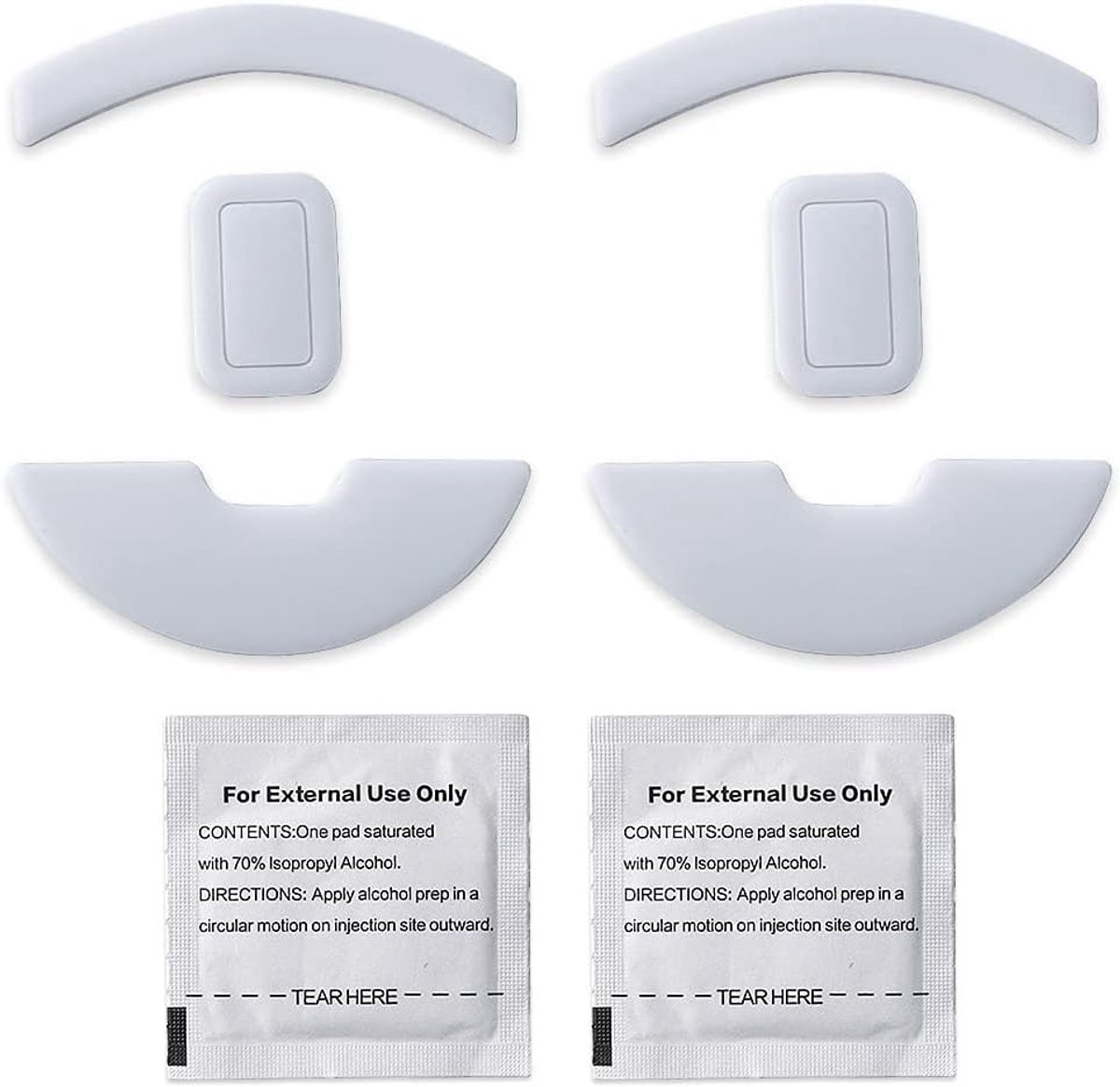 2 Sets wit Afgeronde Gebogen Randen Muis Voeten Pads Skates Compatibel voor Razer Viper Gaming Muis