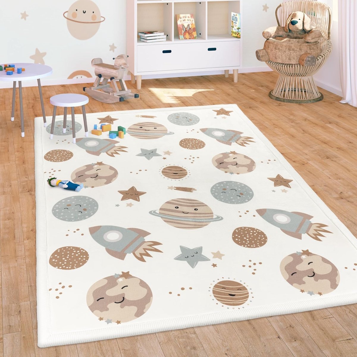 Home Tapijt Voor Kinderen Vloerkleed Kinderkamer Antislip Regenboog Dierlijk Motief Stippen, Maat:160x220 cm, Kleur:Veelkleurig 3