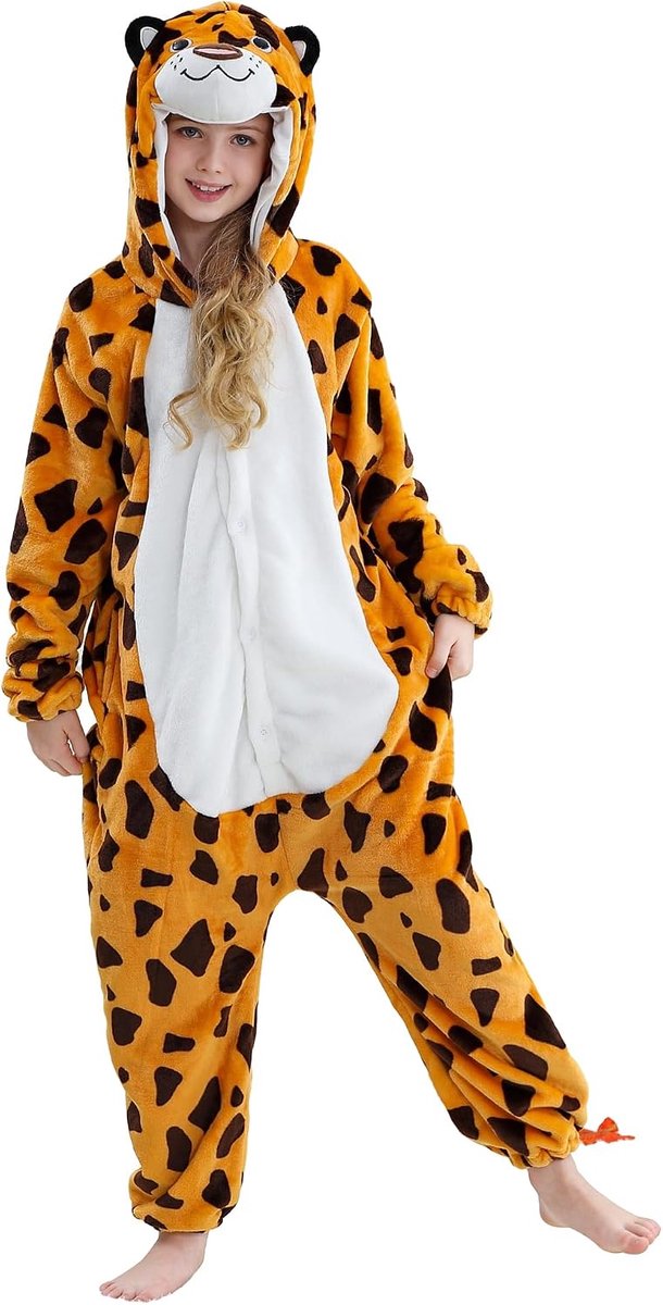 jongens dier met capuchon Romepr pyjama 3-12 jaar kinderen alles in een knoop sluiting overall meisjes nachtkostuum geschenken