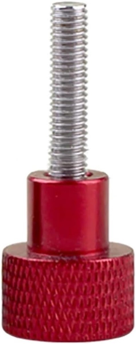 1 Stuks Gekartelde Duimschroef Handgreep Knop Stap Bolt Schroeven Rood Zwart Wit M3 M4 Aluminium Roestvrij(Color:Red,Size:M3x30-D12x12)