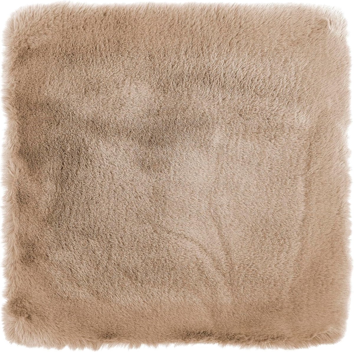 -LUXOR- living Coste Zitkussen van kunstbont, stoelkussen als decoratie, woonkamer of stoelkussen, gezellig zitkussen, stoel, sierkussen, 40 x 40 cm, vierkant, taupe, set van 4