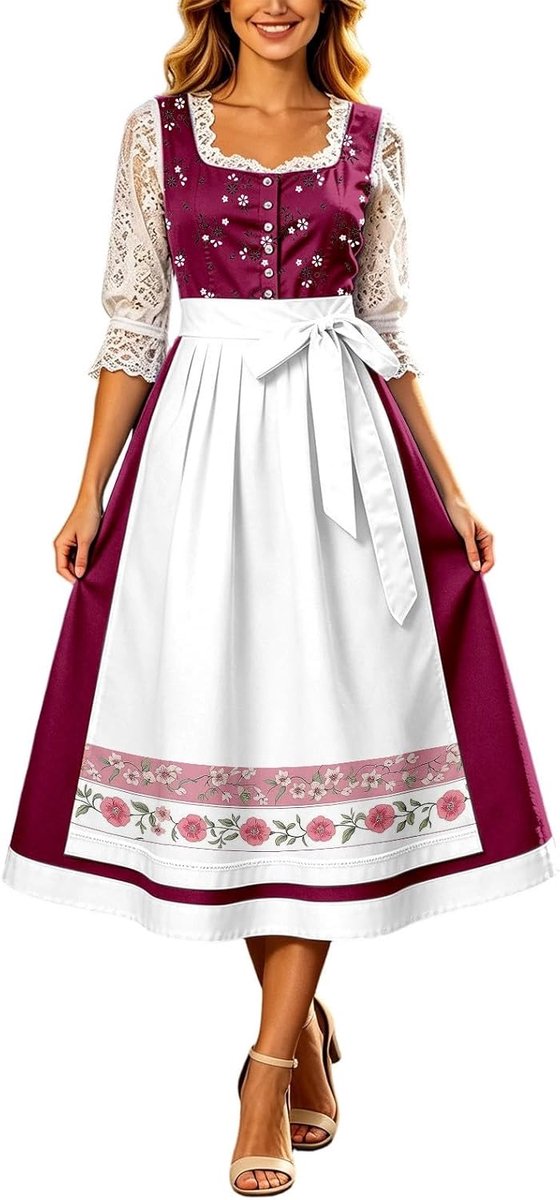 Middeleeuwse kleding in Europese stijl met smalle tailleband, voor cosplay en themafeesten