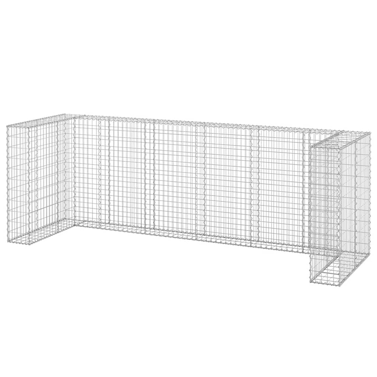 Wand verzinkt staal 325x100x110 cm 4 vuilnisbakken
