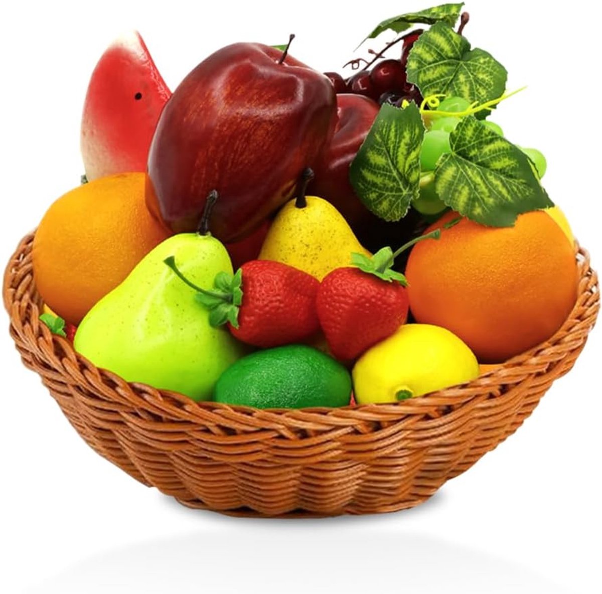 13 stuks nepfruit kunstmatig plastic schuim fruit faux simulatie nep appels citroenen sinaasappels aardbeien druiven voor thuis keuken vakantie feest fotografie rekwisieten levensecht versieren