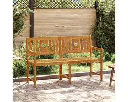 Naturel 150 x 55,5 x 90 cm Massief Acaciahout Buitenbank Rustiek Weerbestendig Tuinmeubel met Armleuningen Duurzaam Hout voor Terras of Tuin