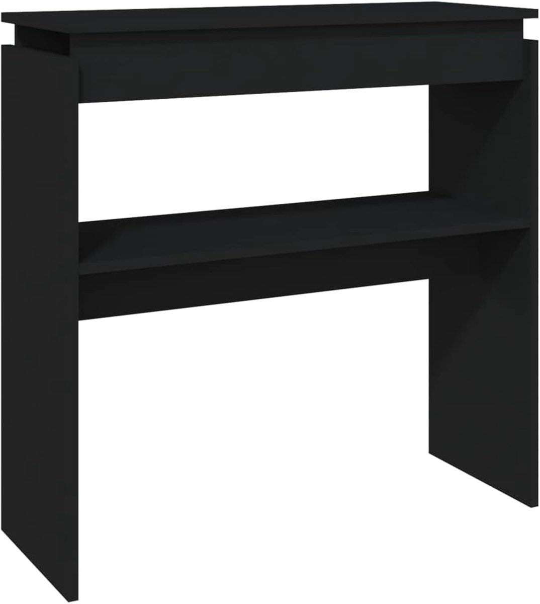 Consoletafel console, spiegeltafel, bijzettafel, haltafel, bijzettafel, wandtafel, kaptafel, kaptafel, make-uptafel, zwart, 80 x 30 x 80 cm (l x b x h), houtmateriaal