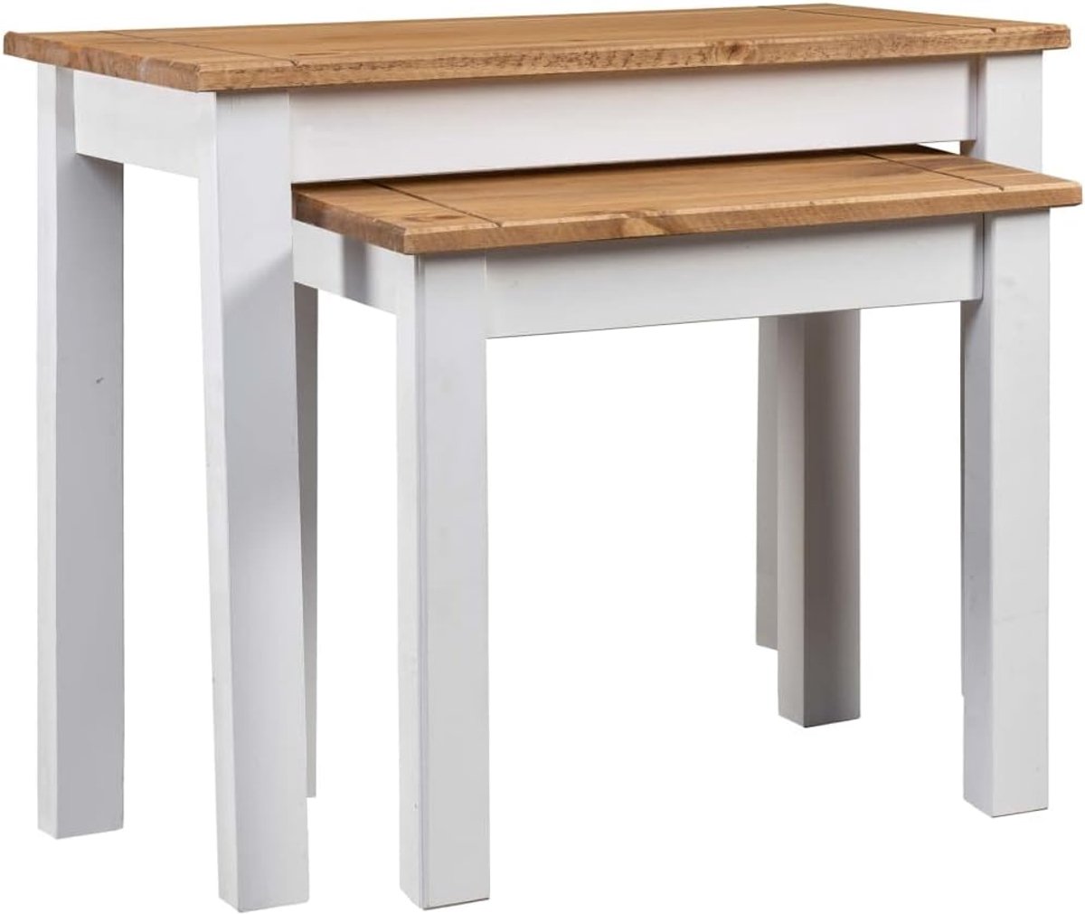 2 stuks, wit, massief hout, panamese grenen, voor kantoor, woonkamer, slaapkamer