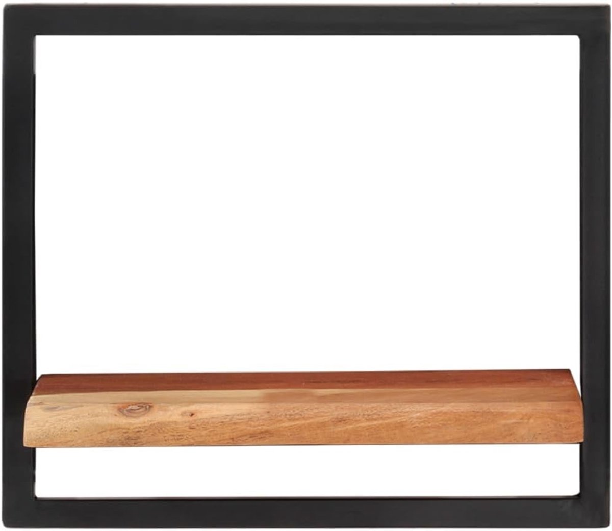 Boekenkast, zwevend, boekenkast, muur, wandplank, keuken, kleine plank, wandplanken, 2 stuks, 40 x 24 x 35 cm, massief hout, acacia en staal, voor keuken, woonkamer, balkon, kantoor