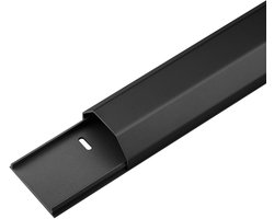 Goobay Halfronde aluminium kabelgoot, zwart, 1100 x 50 x 26 mm