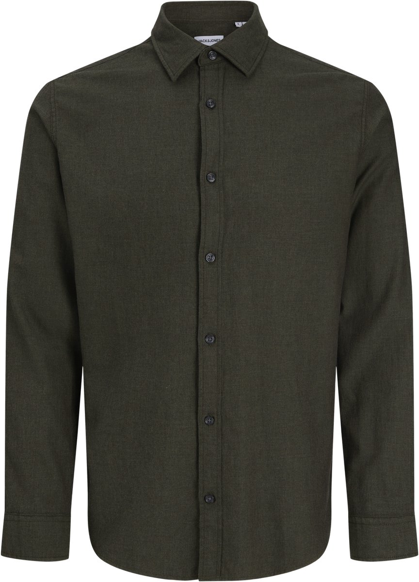 JACK & JONES PLUS - JJEFIELD MELANGE SHIRT LS SN PLS Heren Overhemd