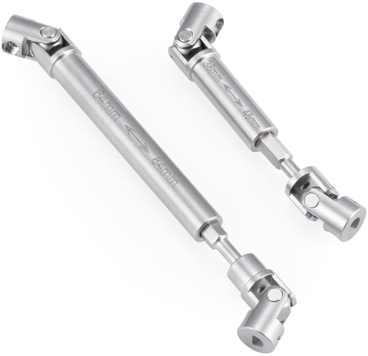 RC cardanas vervanging, roestvrij staal, upgrade deel, telescopische propelleras, klimvoertuig, aandrijfas voor Axial SCX24 AXI00005