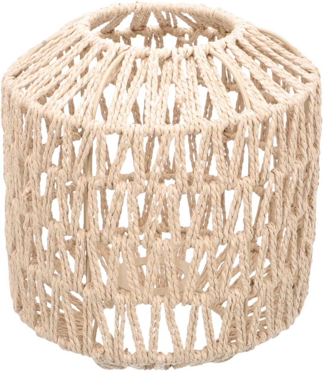 Macrame Lampenkap Handgeweven Papieren Touw Boho Hanglamp Plafondlamp Kroonluchter Lampafdekking Boheemse decoratie voor Woonkamer Slaapkamer