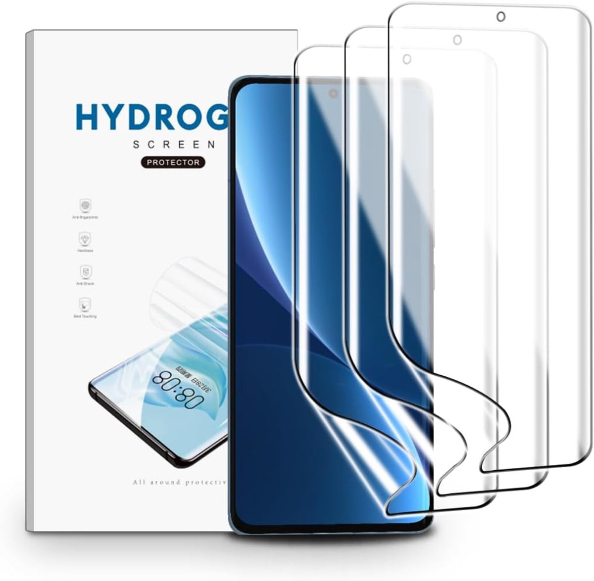 Schermprotector voor Xiaomi 12 Pro/12s Pro/12s Ultra, 3 Stuks Schermbeveiliging Ultra Helder, TPU Flexibele Beschermende Zachte Film, Krasvast