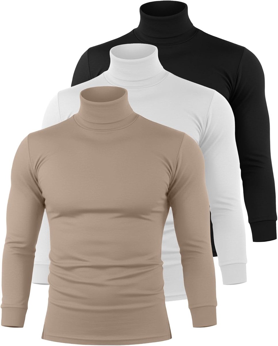 3 delige Thermoshirts voor Heren met Col en Lange Mouwen