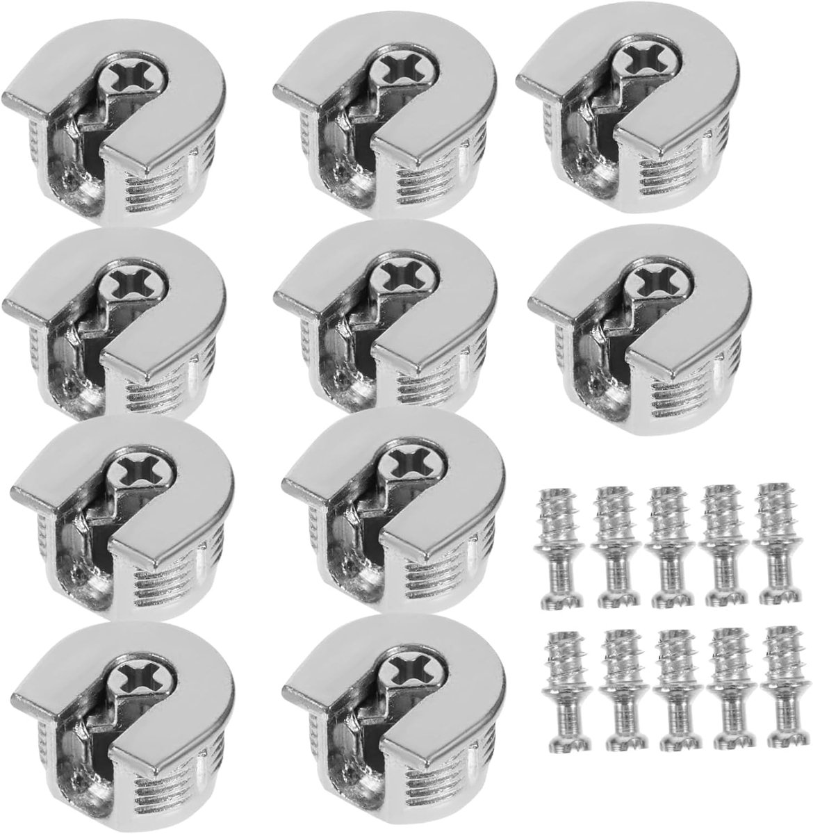 Verbinder voor kastachterwand inclusief 6 mm schroeven en eenvoudige montage, 10 stuks van zinklegering met sterker draagvermogen voor meubels en plankverbinders