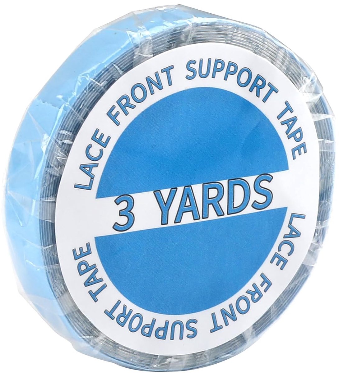 Plakband, blauw, kant voor pruiken, extensions en haarstukjes, waterdicht plakband, 1 cm x 3 m, extra sterke grip en gemakkelijk te reinigen