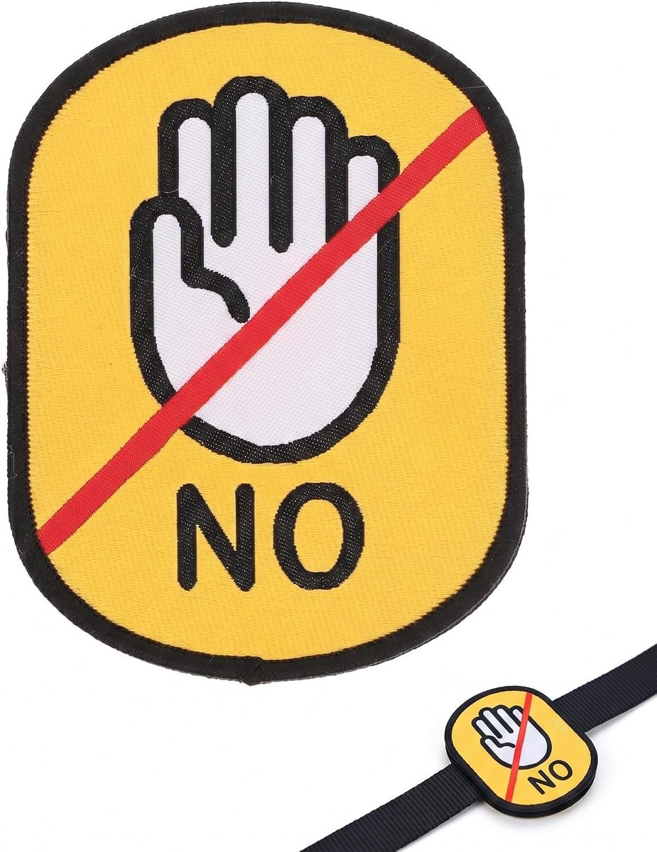 "No Touch" voor hondenriem, 1 stuk, geweven, duidelijke waarschuwing voor angstige, reactieve of trainende honden, bevordert veilige afstand.