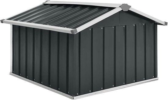 Garage voor robotmaaier, garage met zadeldak, gazonrobot, carport, zon- en regenbescherming voor grasmaaier, grasmaaier, garage, 92 x 97 x 63 cm, verzinkt staal, antraciet — afbeelding 3