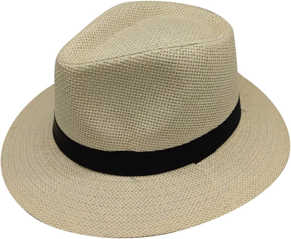 Strohhut Herren Sommer Sonnenschutz Sonnenhut Panama Hut Cool Strandhut Sommerhut Großer Kopf Herrenhut Gartenhut Straw Hat für Urlaub Herren Damen