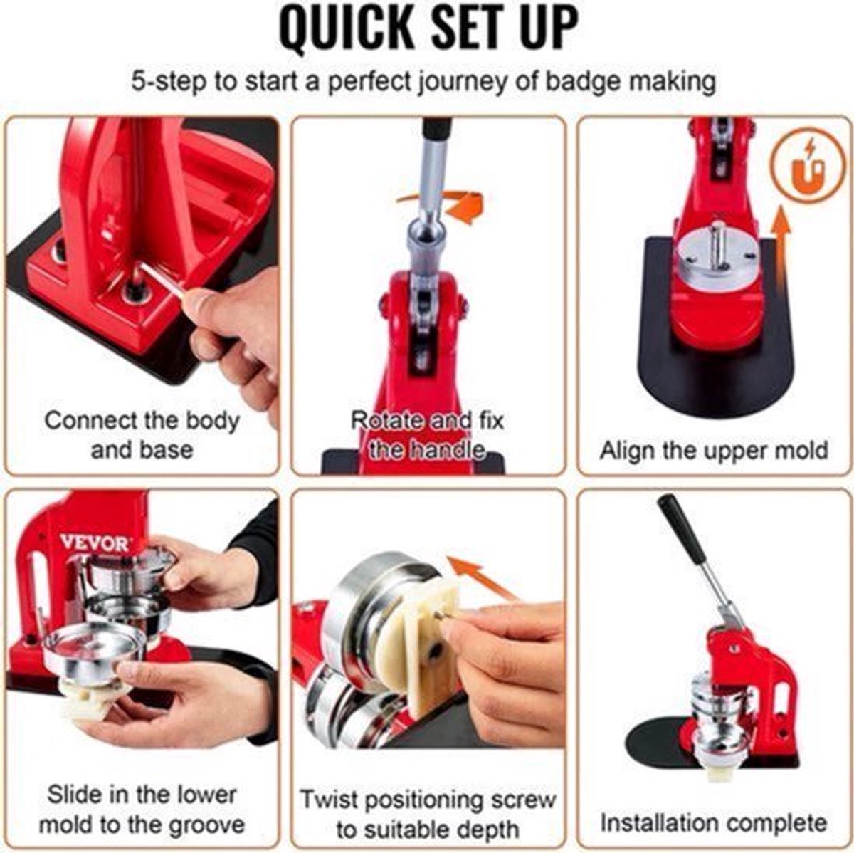 Button Maker - Button Maker Machine - Buttons - Badge Maker - Button Machine - Pin Maker - 32MM - 500st Button Parts