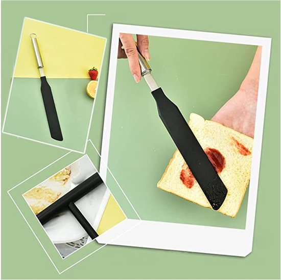 Pannenkoekenschep 19 cm, siliconen pannenkoekenspatel 35 cm, voor gebruik in huiskeuken of bak- en kookspatel op feestjes. — afbeelding 3