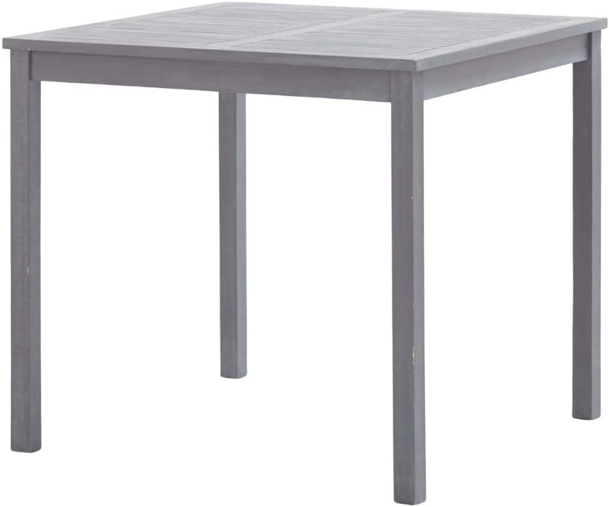 Vierkante tuintafel, 80 x 80 x 74 cm, eettafel en keuken, rechthoekig, van hout, kleur grijs