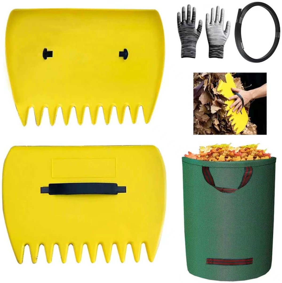 1 paar Tuinbladverzamelaar met Bladzak voor de Tuin 210 L