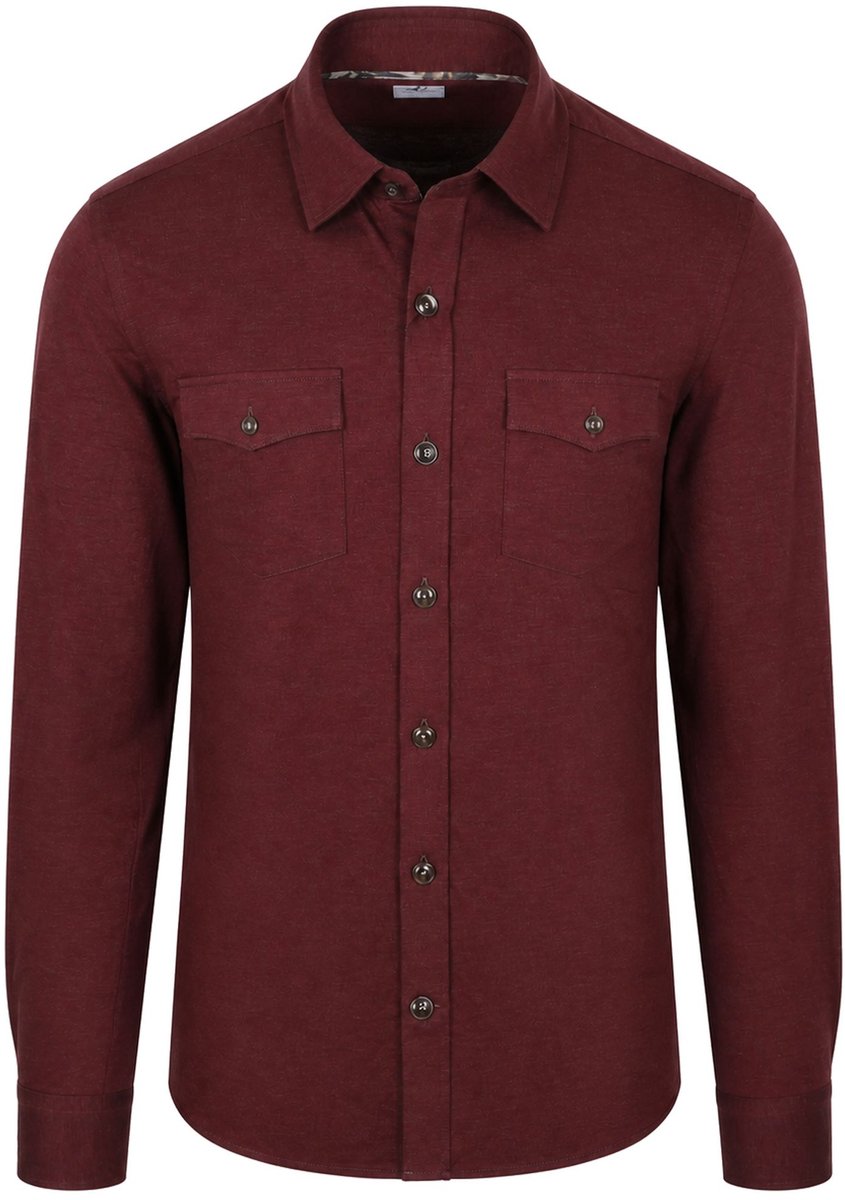 R2 Shirt Cotton Wool Flannel Bordeaux - Maat XL - Heren - Overshirt