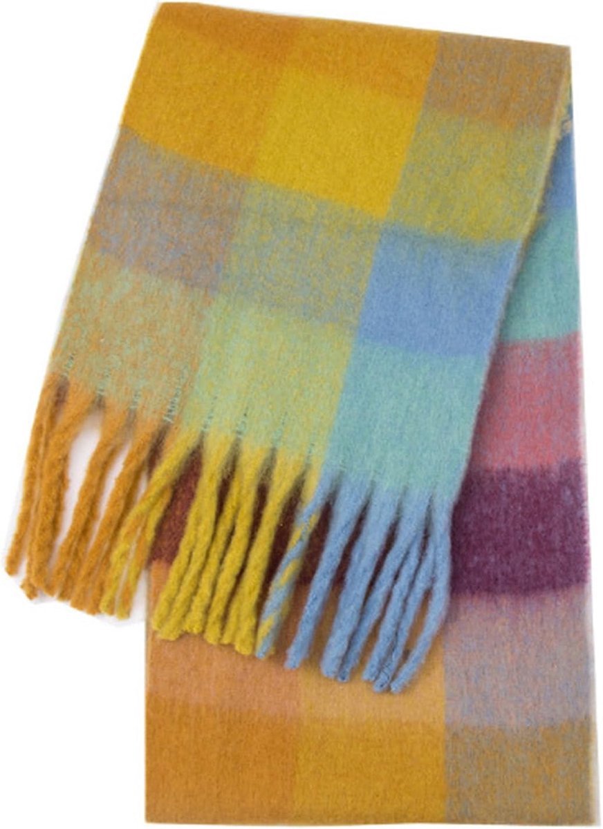 Dames sjaal warm dichte baardkleur vier-vaks sjaal herfst winter verdikt dubbelzijdig geruit vrouwen halsdoek deken sjaal hals poncho cape