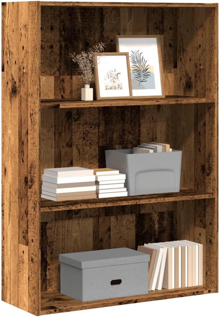Boekenkast oud houtlook 80x30x114 cm houtmateriaal staand rek