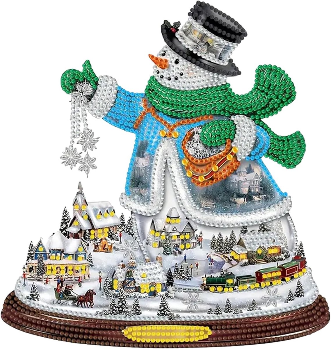 Sneeuwpop diamond painting kerstdecoratie, 5D kerstman diamant schilderij kunst set 30 cm, strass schilderij borduurwerk kunst tafel decoratie Kerstmis geschenken voor