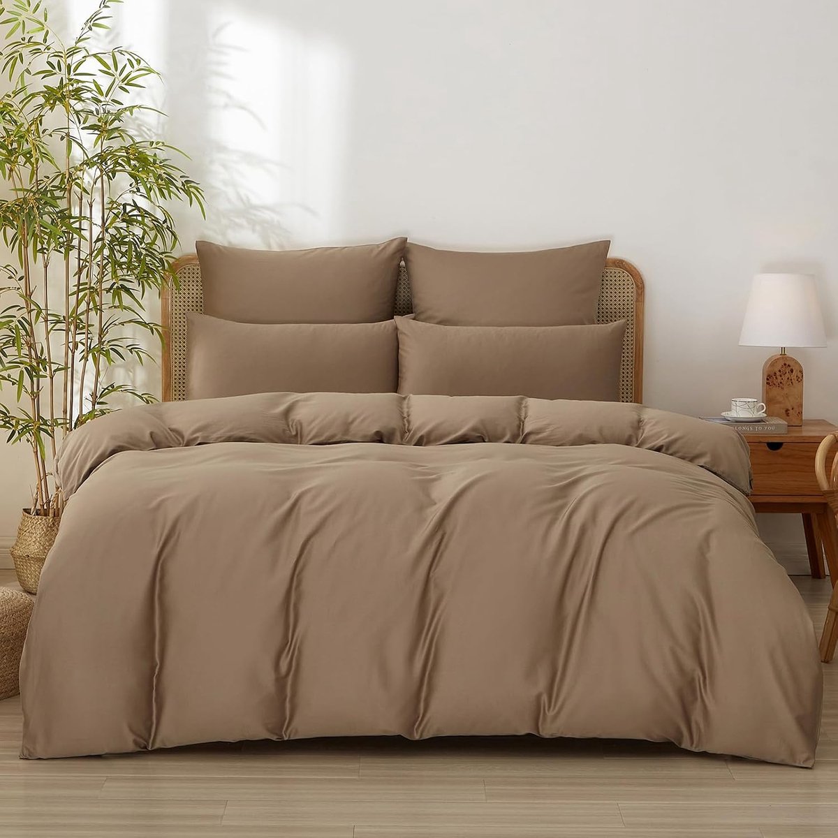 Premium satijnen beddengoed, 135 x 200 cm, 4-delig, van 100% katoen, Oeko-Tex luxe glanzend satijn met ritssluiting, verkoelende beddengoedset met 2 dekbedovertrekken 135 x 200 + 2 kussenslopen