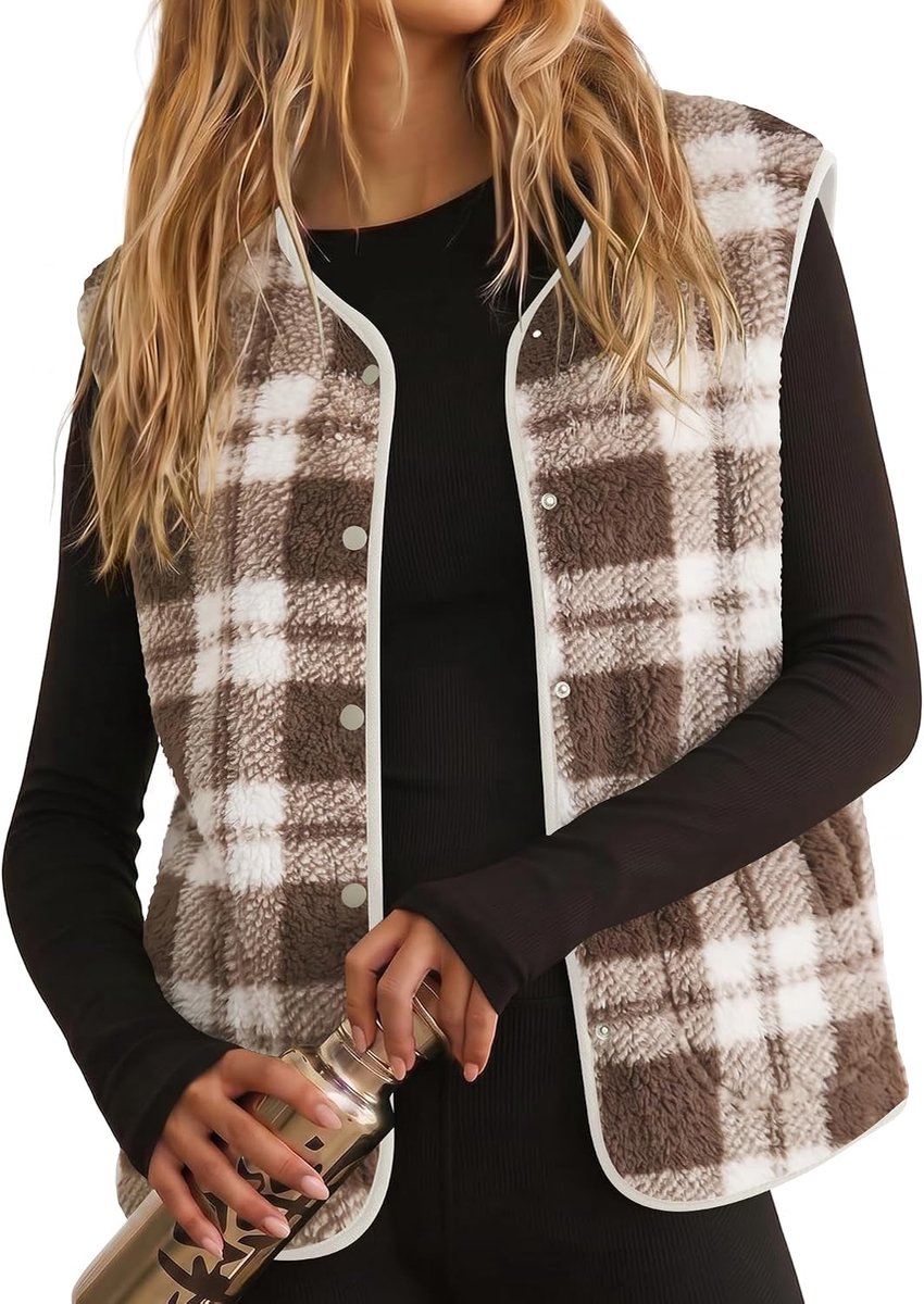 Teddy Fleece Gilet voor Vrouwen UK Dames Bodywarmer met zakken Button Down Klassieke Fit Mouwloos Vest Jas