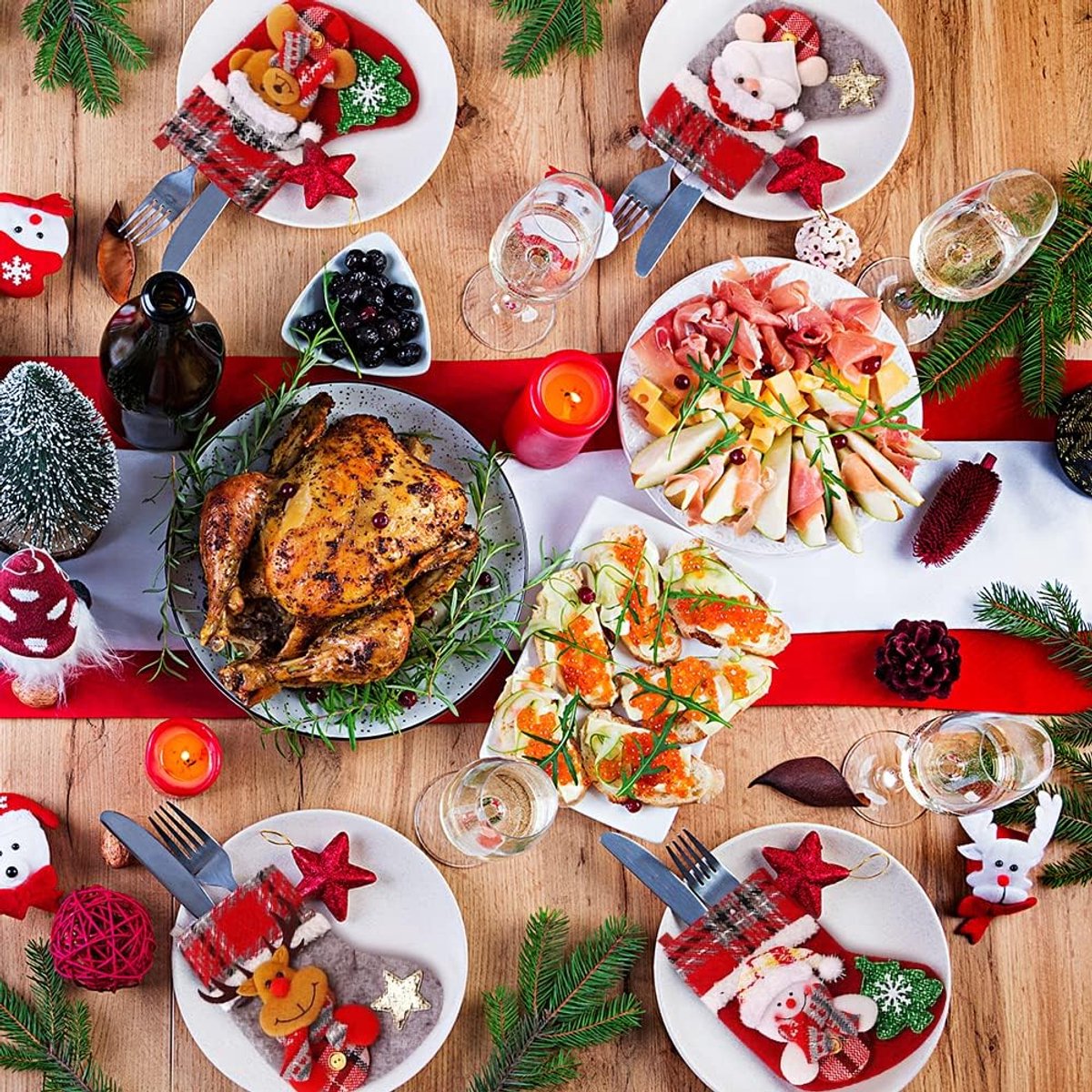 Kerstsokken voor kinderen, set van 4, kleine kerstkous, open haard, gepersonaliseerde kerstlaarzen om te vullen, individuele kerstdecoratie, kerstsokken om op te hangen, kerstboomdecoratie