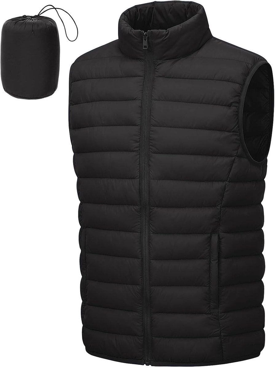 Lichtgewicht Bodywarmer Heren Gewatteerd Opbergbaar