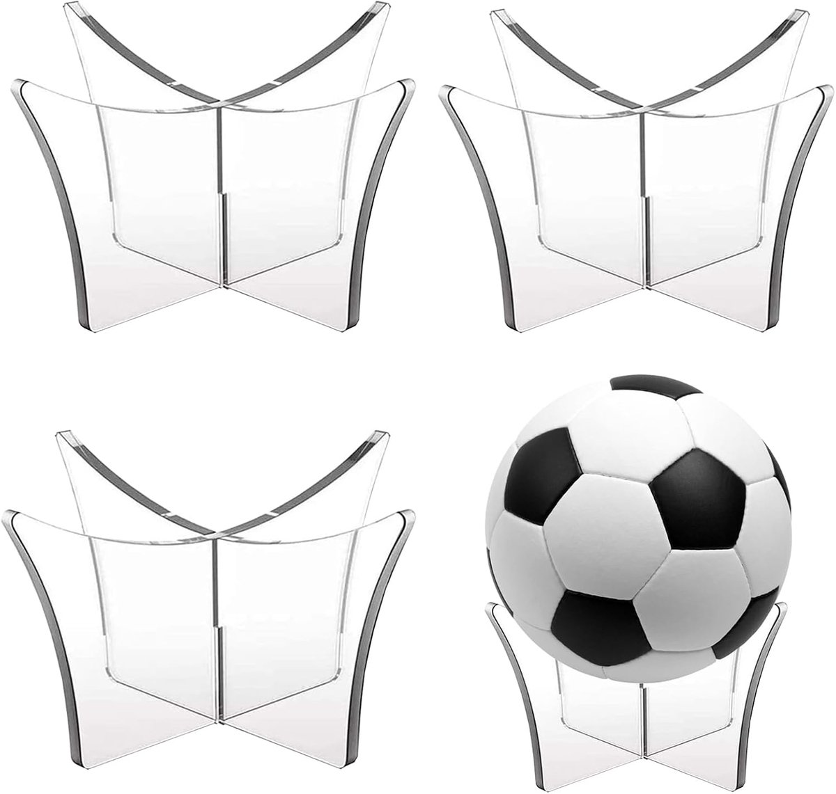 3 stuks acryl balstandaard, acryl baketball voetbal displaystandaard, volleybal rugby bal sport bal opslag rek, ballen houder, voor voetbal, basketbal, voetbal, volleybal, rugby