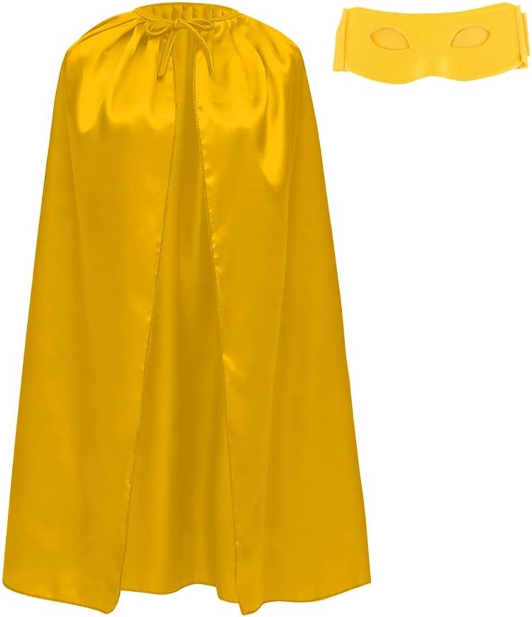 Superhelden-cape en oogmasker voor volwassenen, superheldencape, 140 cm lang, voor superman-kostuum, carnaval