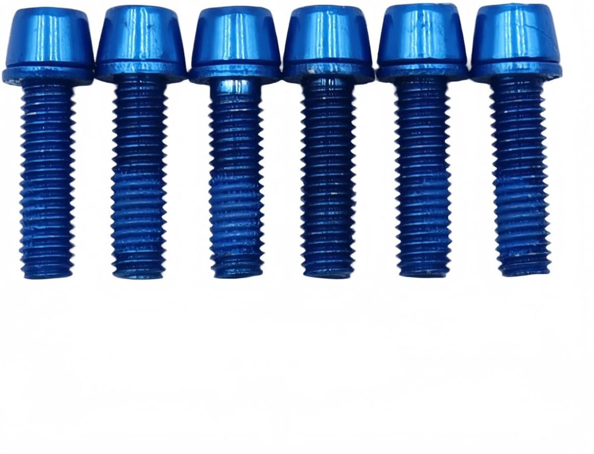 6 STKS Fiets Stuurbouten, M5 x 18mm, Blauw
