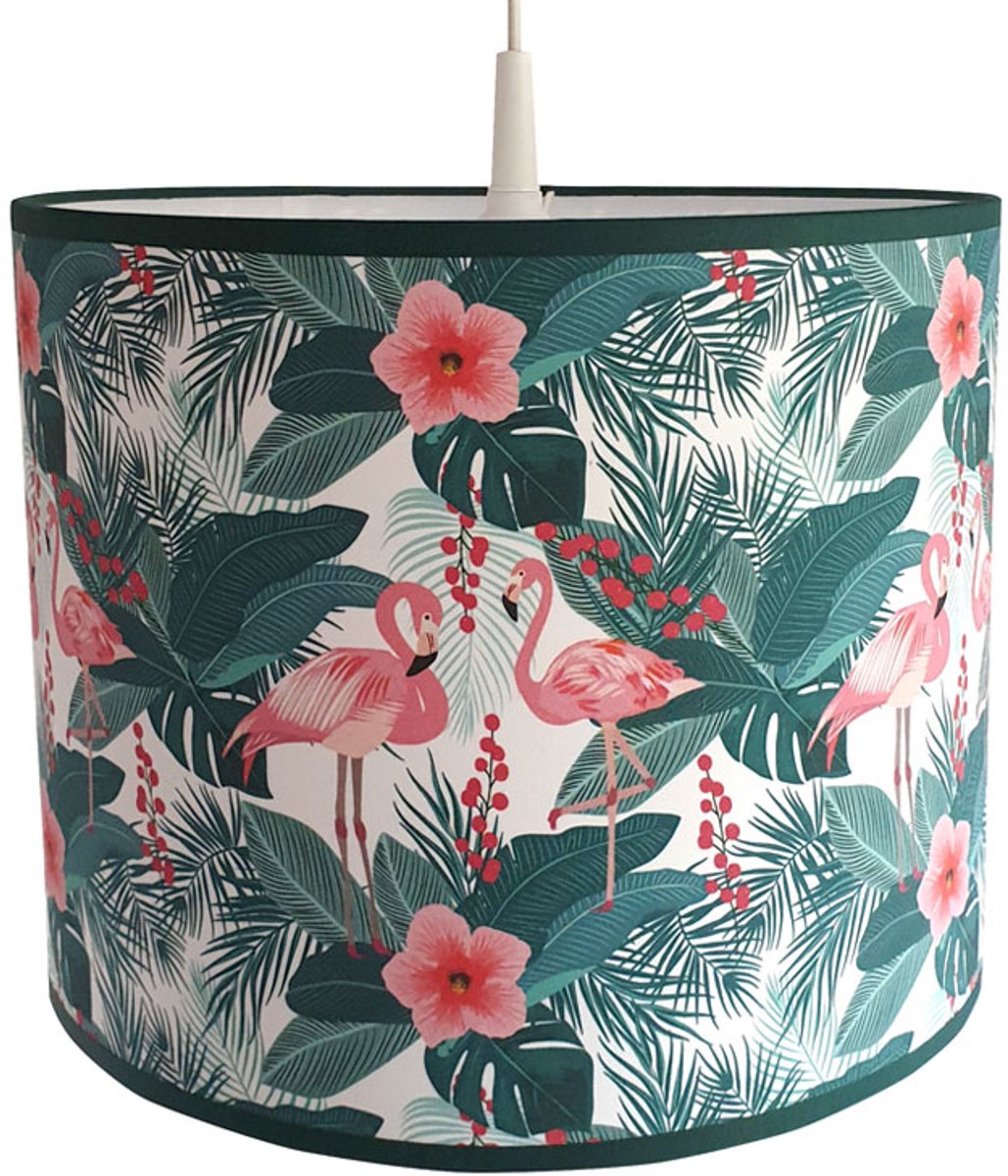 Hanglamp flamingo leaves-hanglamp-kinderkamerdecoratie-pendel-flamingo-sfeerverlichting-kinderkamerverlichting-