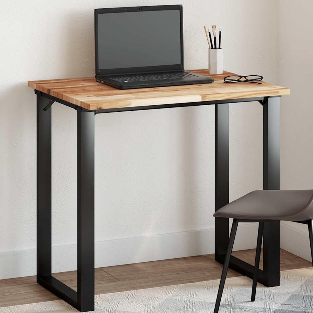 Rechthoekig Massief Hout, Bureaublad voor Dineren, Koffie, Bistro en Bijzettafels (100x60x2 cm)