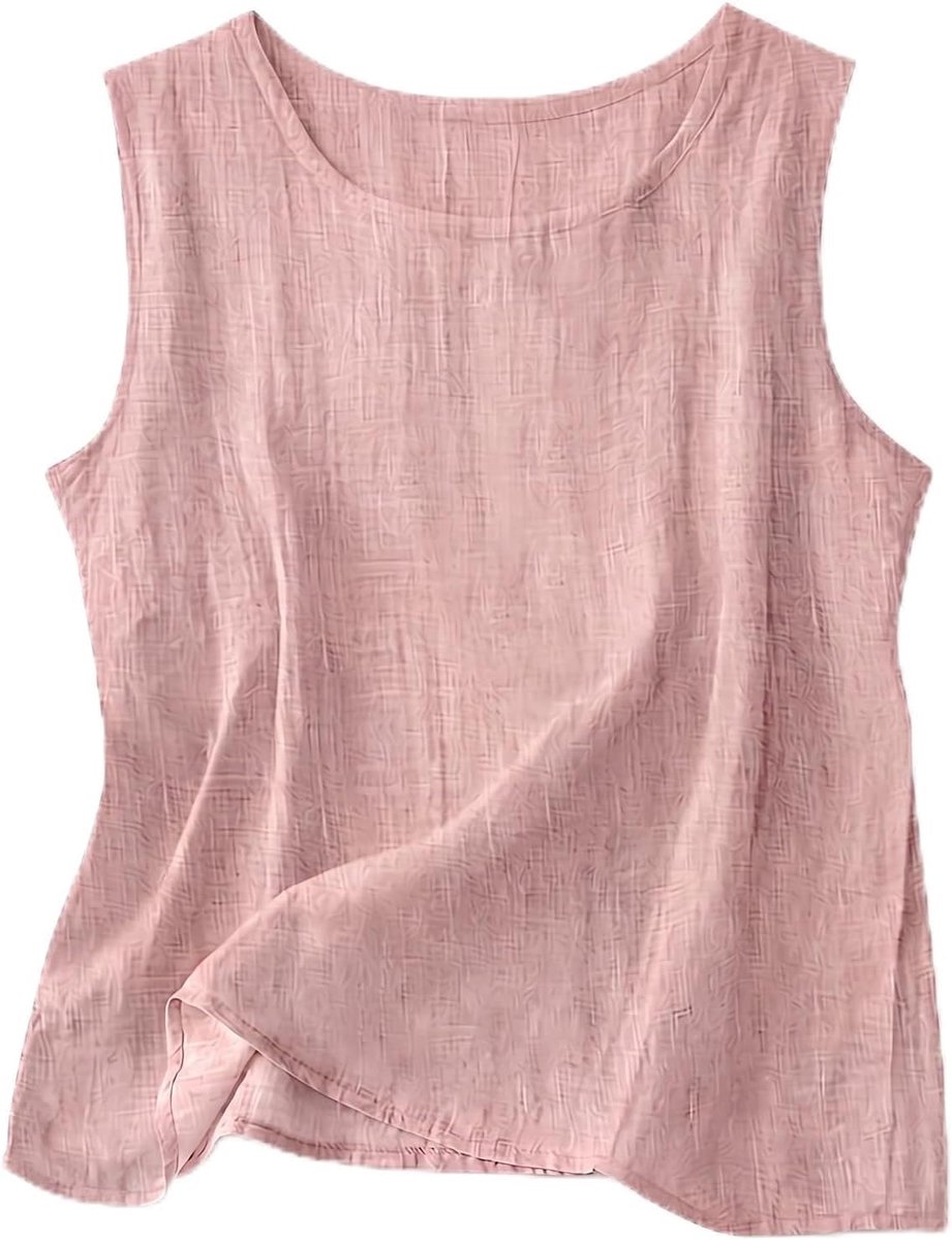 Tops Dames 2026 Linnen Tanktops met ronde hals