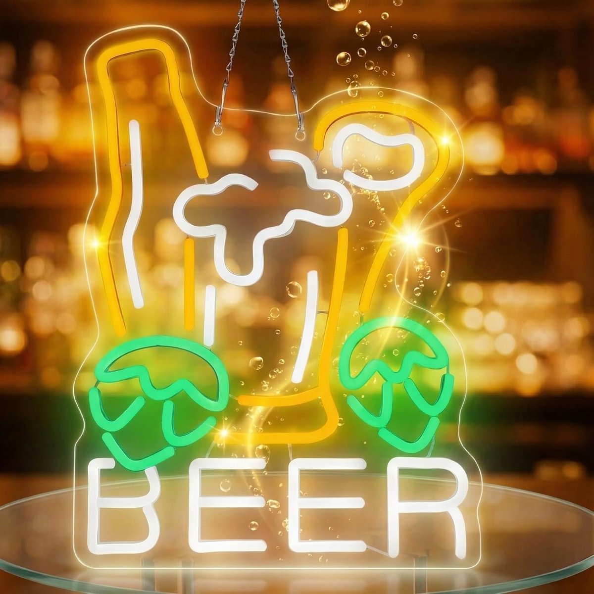 Neonlamp met USB-werking/batterij, 40 x 30 cm, led-neonbord, dimmer en geheugenfunctie, lichtreclame, wanddecoratie voor bar, thuis, party, nachtclub, restaurant, winkel, festival, verjaardag