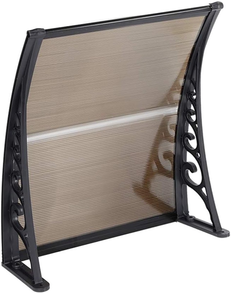 Voordeur Voordeur Afdak Overkapping Luifels voor deurdak, balkon, Winddicht, Regendicht (100×100 cm, bruin-zwart)