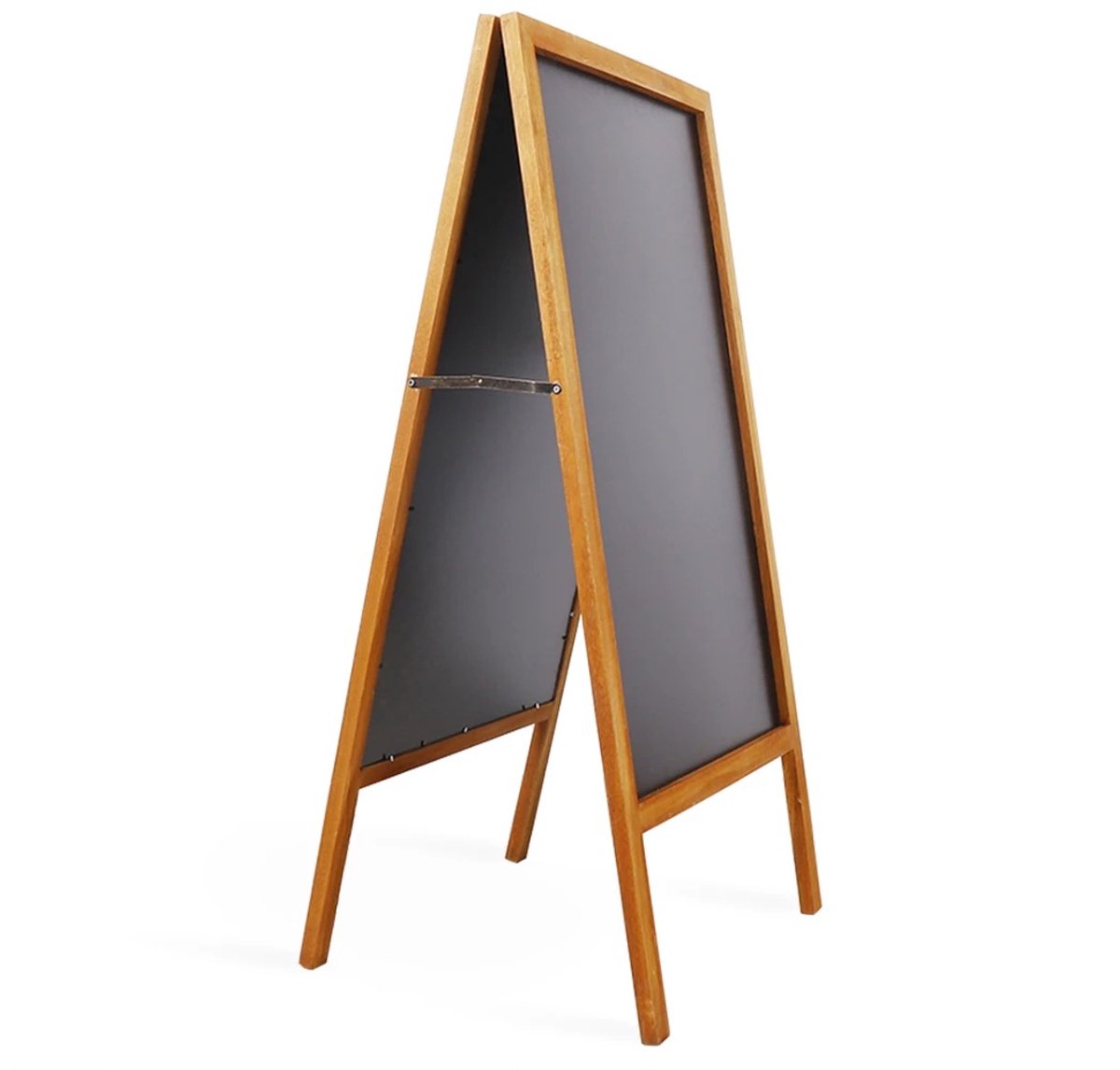 DeltaMerch Krijtbord - Stoepbord - Welkomstbord - Magnetisch Bord - Dubbelzijdig - Stevig Frame - 100x50cm - Hout - Bruin - Zwart