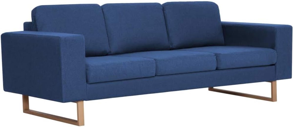 Hoekbank van stof, 3-zits, stof, blauw, 200 x 82 x 75 cm