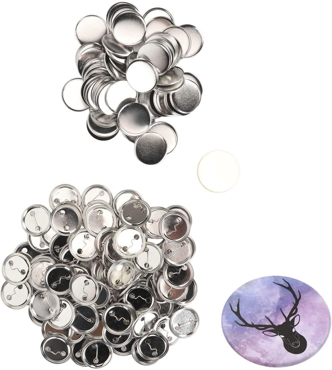 100 set transparante reversspelden, stabiele, roestvrije brochenaalden om te knutselen voor doe-het-zelf knutselwerk, geschenken, souvenirs (44 mm)