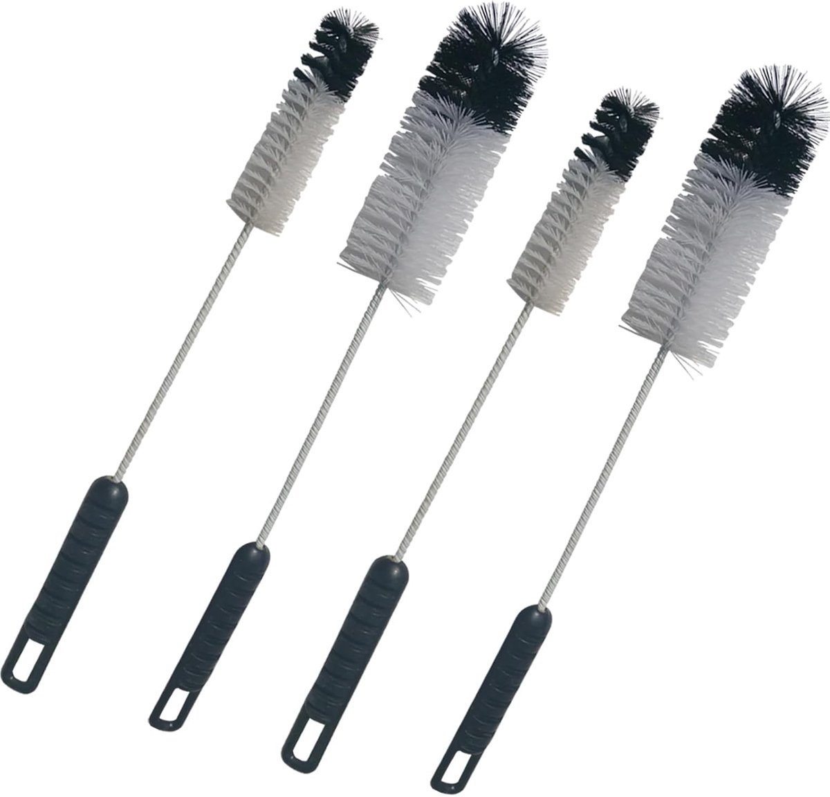 Flessenreinigingsborstel Set X 4 Lange Handvat Dunne Kleine Grote Draadreiniger Buigbaar Flexibel voor Smalle Hals Skinny Ruimtes van Water Bier Wijn Baby Flessen, Buizen, Pijp