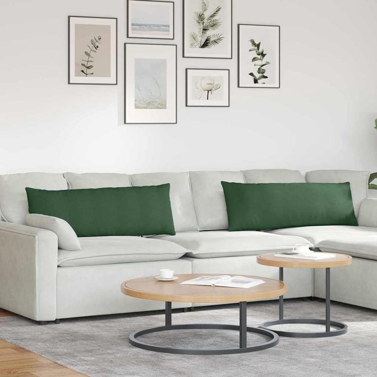 2 stuks bankkussens, donkergroen, 120 x 40 cm, corduroy met afneembare kussenhoes en ritssluiting, voor woonkamer en slaapkamer, decoratie