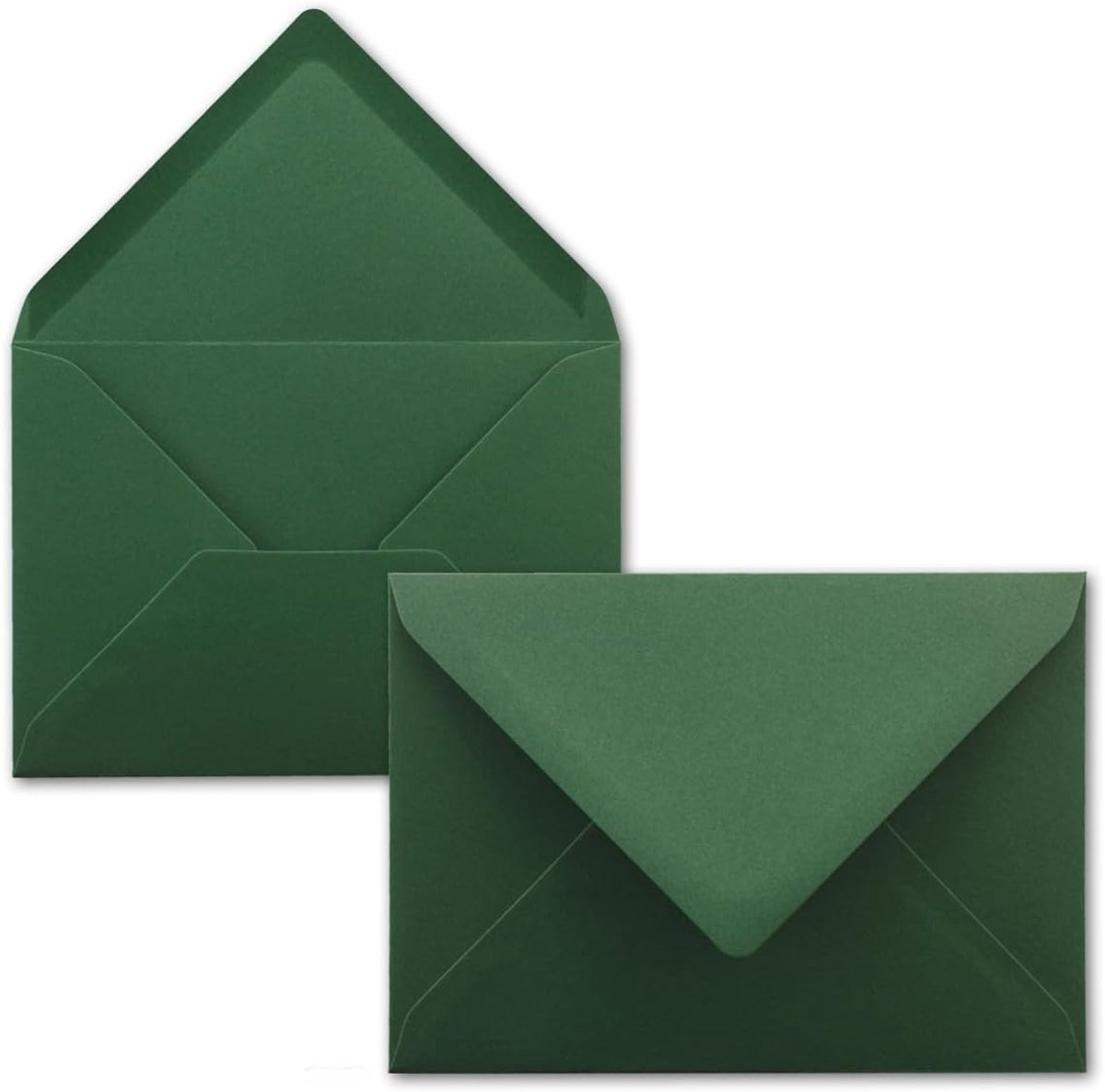 25 x enveloppen B6-17,5 x 12,5 cm - mosgroen - natte plakrand met puntige klep - 120 g/m² - voor bruiloft, wenskaarten, uitnodigingen