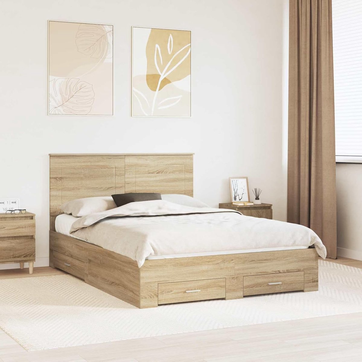 Sonoma Eiken Modern Recht Hoofdeinde 140 x 190 cm